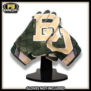 ¡Exhibición de guantes receptores de fútbol americano con soporte para guantes Baylor Bears! BIG 12 - Imagen 1 de 3