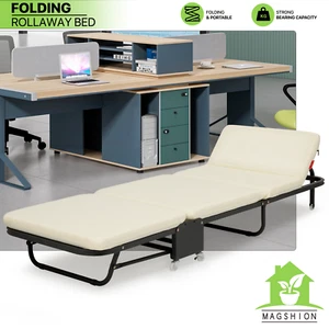 Cuna plegable blanca portátil reclinable oficina cama elevada con bolsa de transporte - Imagen 1 de 11