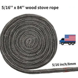 Wood Stove Door Gasket Kit (5/16" X 84" Rope) Replacement for Fireplace Doors - Picture 1 of 5