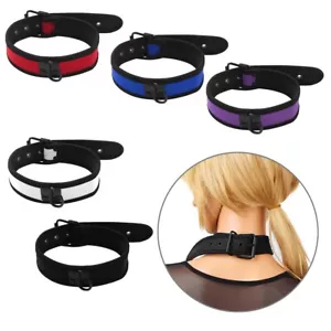 US Männer Frauen verstellbar gepolsterter Halsketten Halsband + Metall D-Ring Halskette - Bild 1 von 54