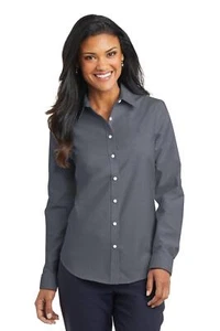 Port Authority L658 Women's Cotton/Polyester Super Pro Oxford Shirt - Pack Of 2 - Picture 1 of 7