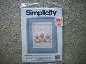 Vintage Simplicity Stamped Cross Stitch Kit~Bedtime Blessing, never opened - Picture 1 of 2