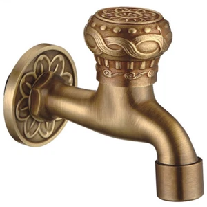 Retro Wandmontage Wasserhahn Gärten Ventil Badarmatur Kaltwasser Armatur Messing - Bild 1 von 3