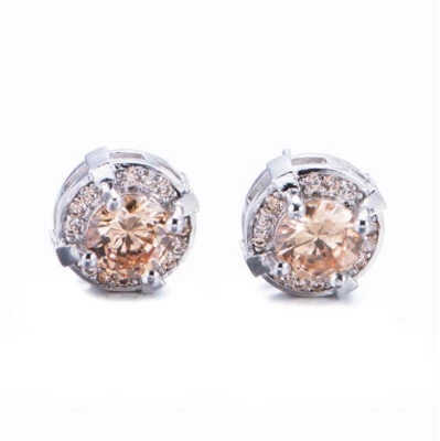 Pendientes de gancho de plata granate topacio verde ónix negro redondo de 6 mm chispeantes Foto 1 de 4