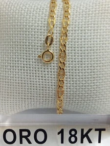 Bracciale in oro giallo 750 18 carati lungo cm. 19,5 grammi 2,30 a catena +225 - Foto 1 di 6