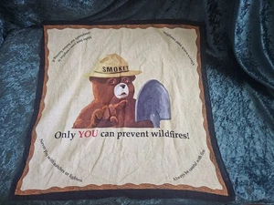 Vintage 1970s Smokey The Bear Bandana Scarf Handkerchief Prevent Wildfires - Picture 1 of 2
