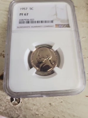 NGC PR67 1957-P Jefferson Nickel 5c 6587934-027 - Image 1 of 4