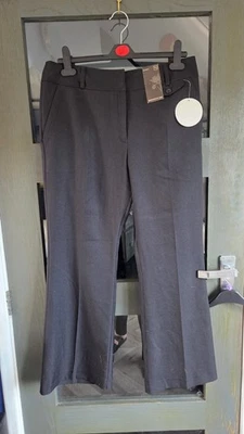 Vintage Y2k TU Black Smart Herringbone Bootcut Fit Trousers Size 14 Short BNWT - Image 1 of 4