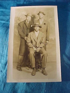 Early 20thc 3 AFRICAN AMERICAN Dapper GENTLEMEN REAL PHOTO POSTCARD - Picture 1 of 2