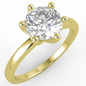 1 Ct Round Cut VS1/E Solitaire Diamond Engagement Ring 14K Yellow Gold - Picture 1 of 6