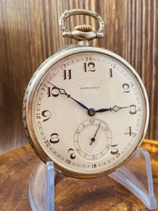 Reloj Bolsillo Longines Art Deco Vintage Hombre Cara Abierta Reloj Bolsillo #8269 - Imagen 1 de 20