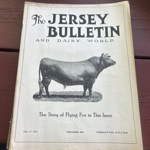 The Jersey Bulletin Dairy World Magazine August 17, 1921-Parting Out Collection - Picture 1 of 23