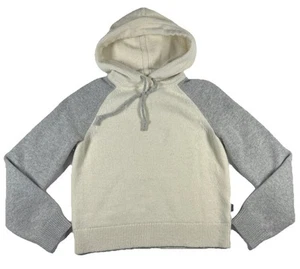 Patagonia Gray White Recycled Wool Blend Drawstring Hoodie Pullover Women’s M - Picture 1 of 8