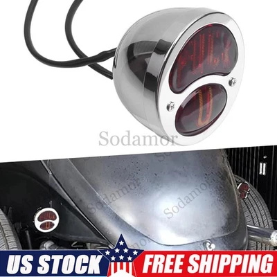 Luz trasera LED roja cromada lámpara de freno apta para Ford modelo A/AA 1928-1931 Foto 1 de 4