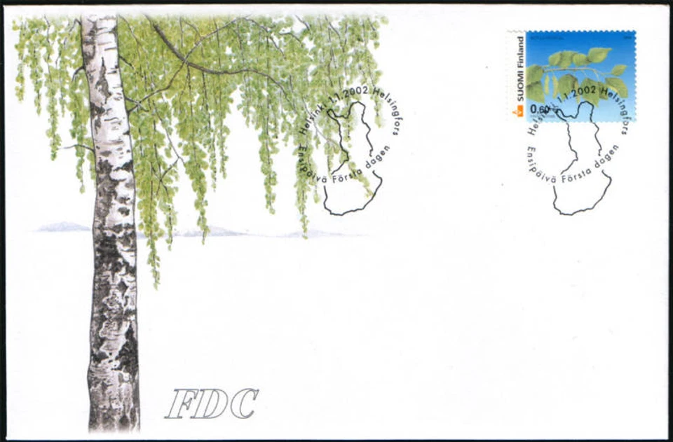 Finland FDC 2002, Tree, European Birch (Betula Pendula) - Image 1 of 1