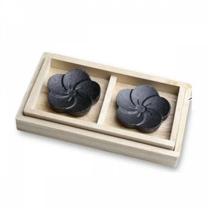 Par de reposapalillos Hashioki Yamagata hierro fundido Ume ciruela Chushin artesanía Japón - Imagen 1 de 7
