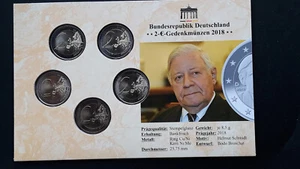5 x 2,- Euro - Gedenkmünzen 100. Geburtstag "HELMUT SCHMIDT", Ausgabe 2018 - Bild 1 von 2