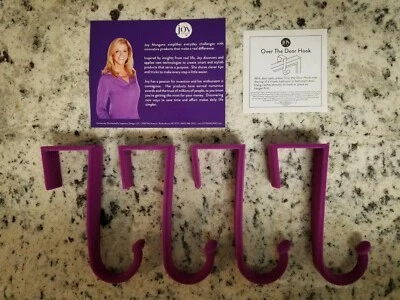 JOY Mangano Huggable Hooks 8 Pack (2 packs of 4) Over the Door Hooks 5 Colors!