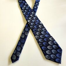 Pierre Cardin Tie, Designer Men's Business Wear, Blue & Silver Satin Seashells