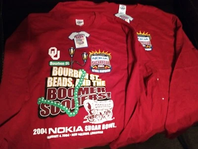 (2) 2004 Sugar Bowl Oklahoma Sooners XL Long Sleeve T-shirt - Image 1 of 4