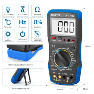 Profi Digital Messleitungen Multimeter 20A LED Kapazität hFe AC DC 1000V Frequen - Bild 1 von 7