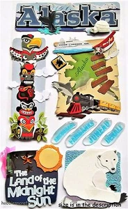 ALASKA USA Jolee's Boutique 3-D Stickers Polar Bears Cruising Whales America - Picture 1 of 1