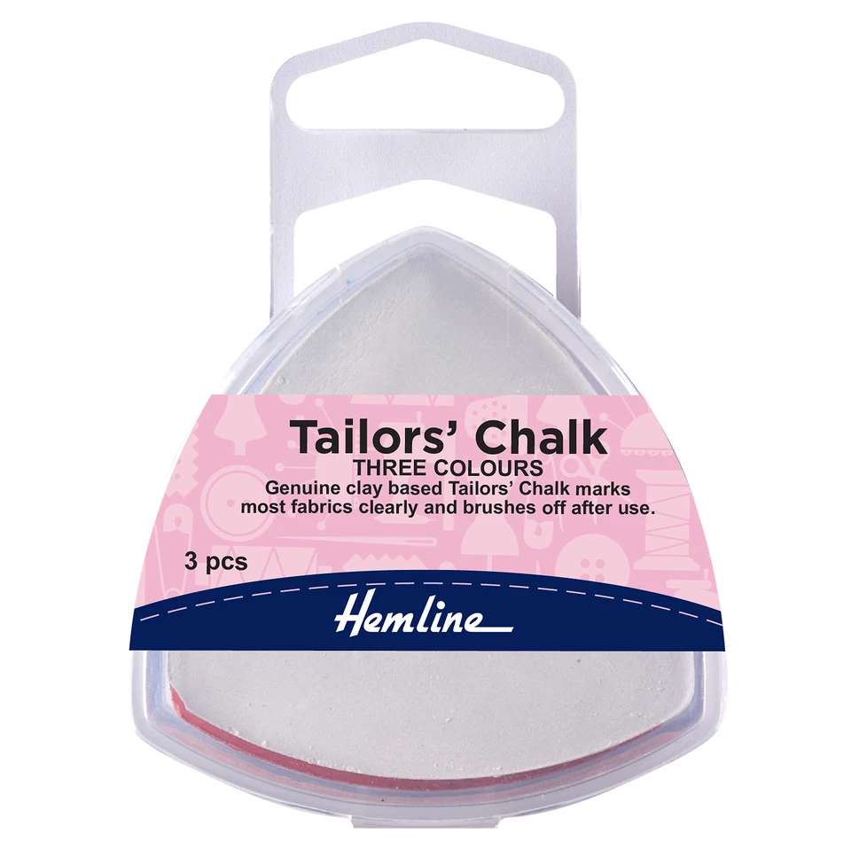 Hemline Tailor's Chalk Triangle - Set of 3 Red, White, Blue - Image 1 of 1