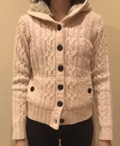 GAP 100 % Lammwolle Knopfleiste Jacke Mantel Damen Größe Med rosa getragen - Bild 1 von 7