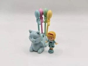Vintage 1994 Polly Pocket Party Board Game Replacement Blue Cat Balloons Figure - Picture 1 of 5
