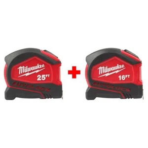 25' and 16' Milwaukee Auto Lock Tape brand newNew Compact Tape Measure - Picture 1 of 1