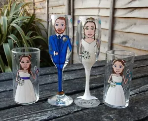 Personalised painted wine glass bridesmaid, maid of honour, mother favour gift - Picture 1 of 6