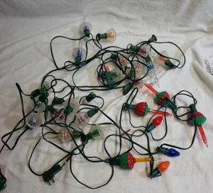 3 Vtg Plastic Candlestick W/ Color & Clear Plastic Christmas String Lights 723 - Picture 1 of 13