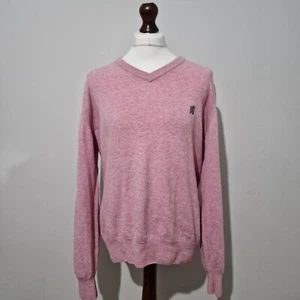 Pringle Pullover Herren XL Wolle V-Ausschnitt Rosa Golfpullover Vintage Made In Scotland - Bild 1 von 9