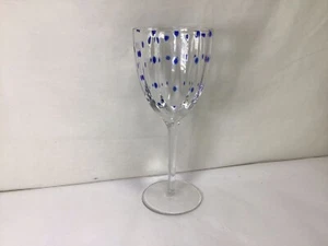 Vidrio artístico vintage de punto azul soplado a mano con tallo delgado para adultos TT62 - Imagen 1 de 4