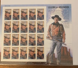 2004 USPS Stamp Sheet 20 Stamps ~ JOHN WAYNE ~Legends of Hollywood ~ 37 Cent - Picture 1 of 3