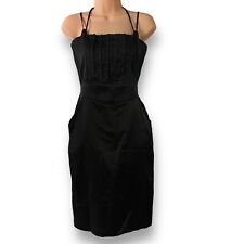 Wayne Cooper  Sz 1 (= Sz 8) Black Silk Cotton Strapless Lined Knee Length Dress