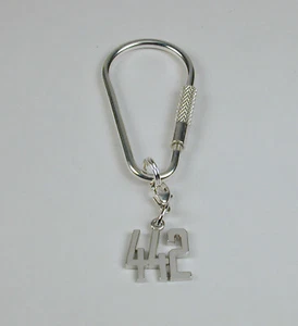 Sterling Silver Teardrop Shape Key Ring with Sterling Silver 442 Charm - Picture 1 of 4