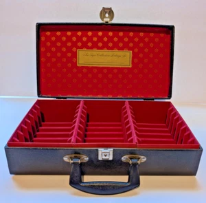 Vintage Black Portable Cassette Tape Case Red Lined Holds 24 Cassettes - Picture 1 of 8