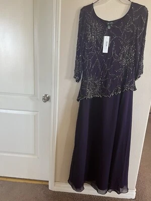 Vestido J KARA Mujer Talla Grande, Vestido Manga 3/4 Cuentas, 18W Foto 1 de 2