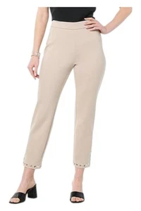 GREY by Jhoan Sebastian Women's Ponte Pant with Grommet Detail Taupe - Picture 1 of 1