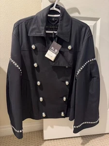 Giacca donna Burberry x Barneys New York nera con borchie doppiopetto taglia 6 - Foto 1 di 7