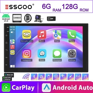 DAB+ Kamera 7" Doppel 2 Din Autoradio 4G 6+128G Bluetooth Carpaly USB Android 14 - Bild 1 von 11