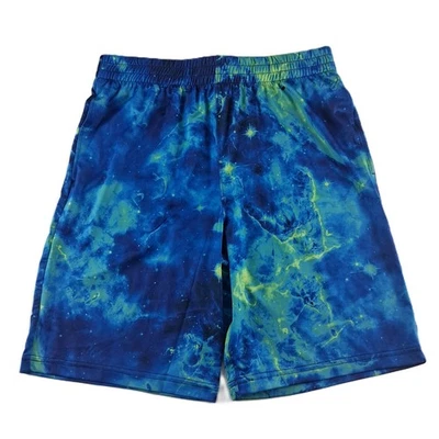 Lands' End Athletic Shorts Boys Size XL 14-16 Electric Lime Space Galaxy - Image 1 of 4
