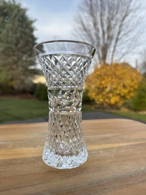 Waterford Crystal Glandore 6” Corset Vase Handcut Ireland Signed - Image 1 of 4