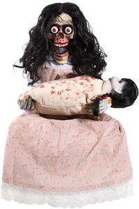 Halloween Animatronics Creepy Sitting Skeleton & Doll Animated Decorations wi... - Picture 1 of 6