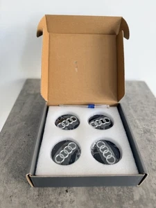 Audi 4 x 60 mm schwimmende Radnabenkappen schwarz neu UK VERKÄUFER🆕💖 - Bild 1 von 7