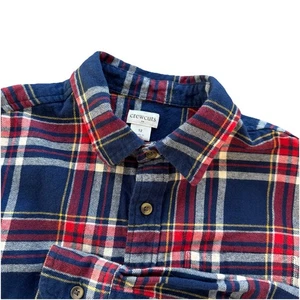 CREWCUTS by J. Crew boys sz 12 Red Blue plaid 100% cotton button down - Picture 1 of 7