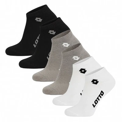 LOTTO Herren Socken, Damen Socken, Sneaker Socken, Baumwolle Elasthan, Schwarz
