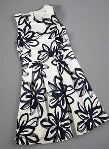 INC International Concepts Dress Womens Navy Blue White Small Tropical Resort - Picture 1 of 11