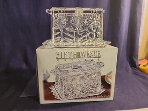 Fifth Avenue 24% Crystal Portico Cheese Dish W/Knife Made in Poland - Picture 1 of 10